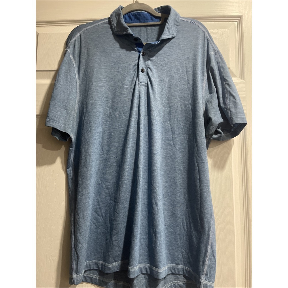 Lululemon Evolution Polo Shirt Mens Xlarge Blue Short Sleeve Stretch